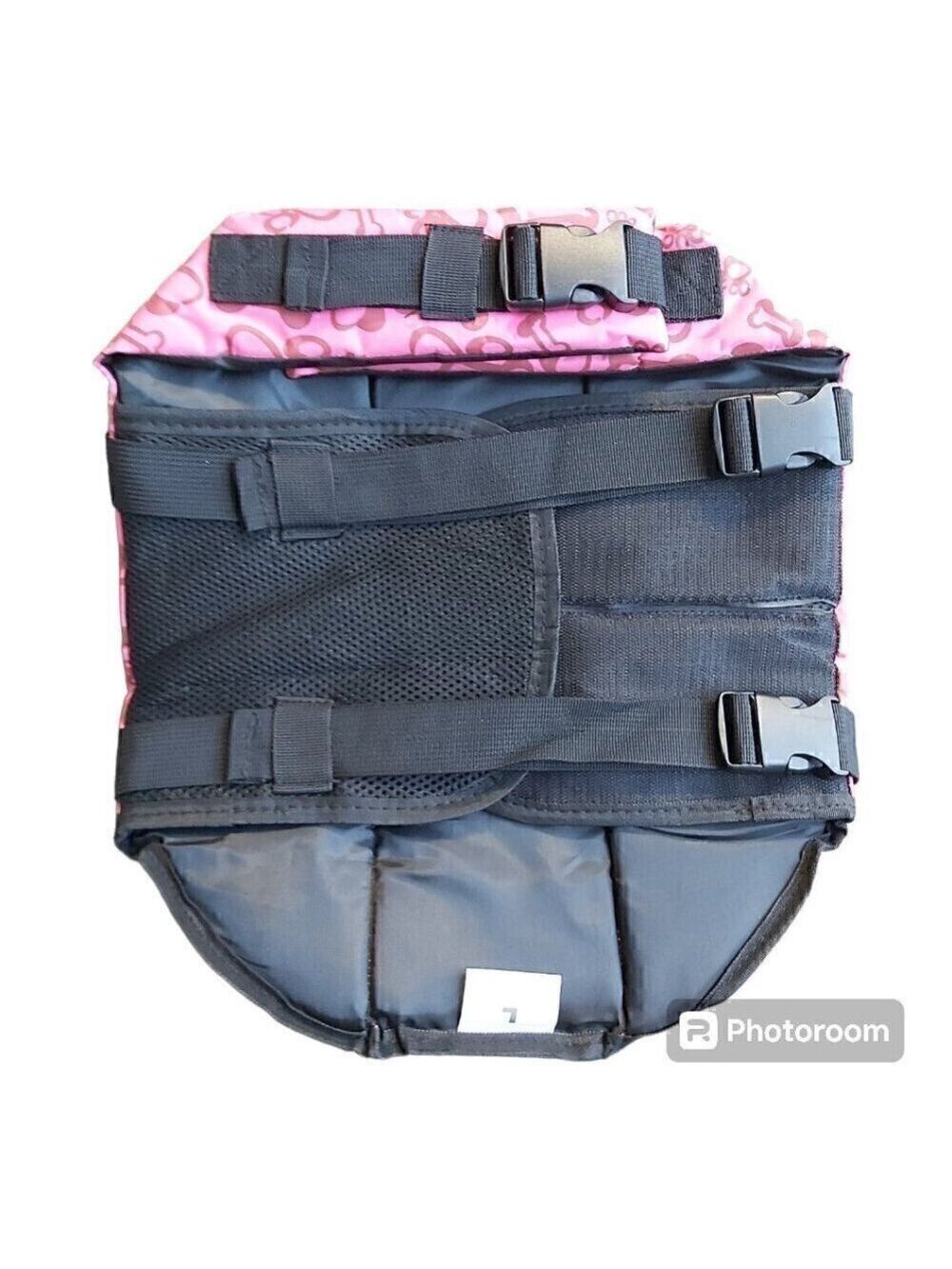 NWOT Pink Paw and Bones Print Dog Life Jacket/Vest With Handle - Size Large - Picture 2 of 6